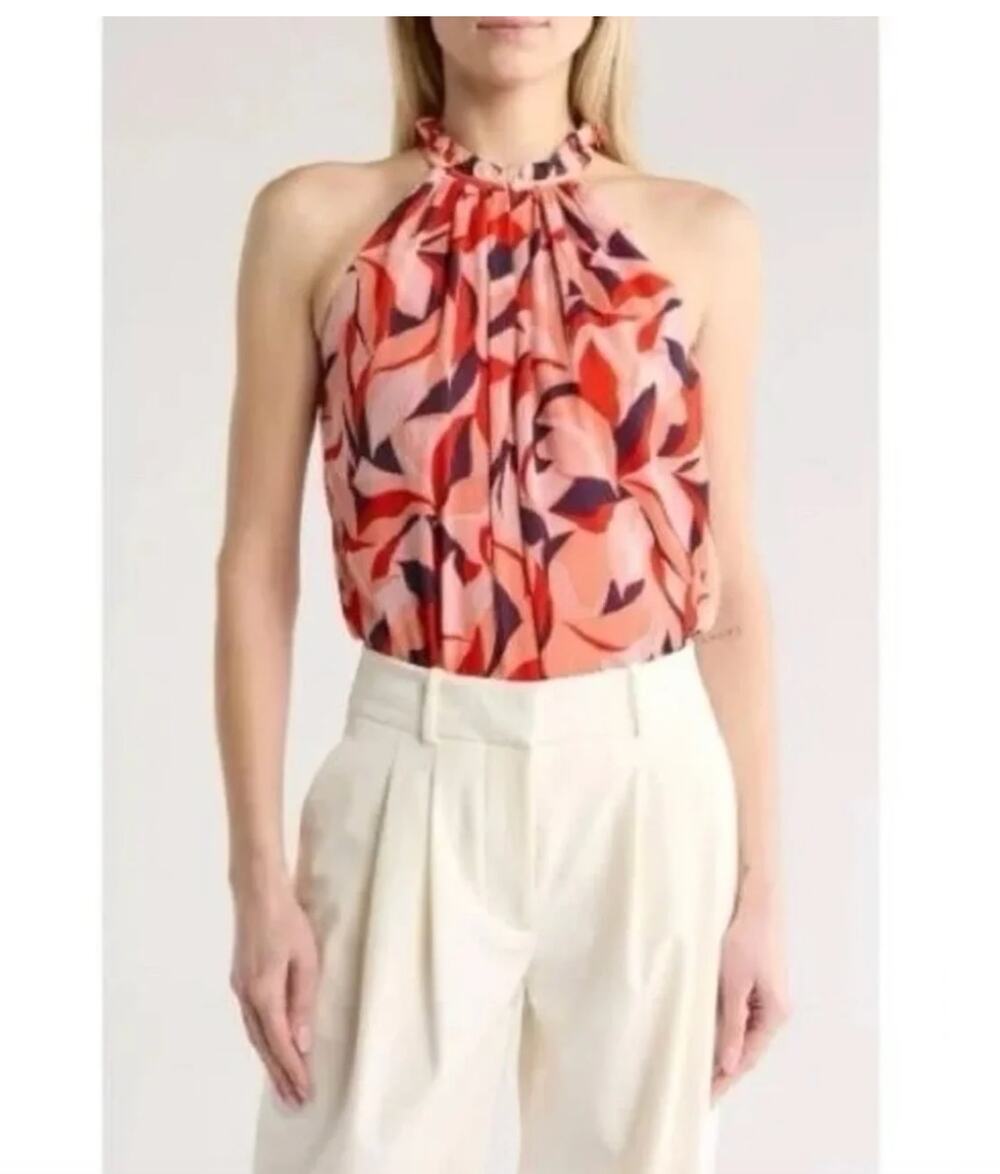 Ramy Brook Pink and Orange Halter Tank Top